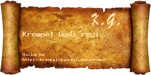 Krempel Györgyi névjegykártya